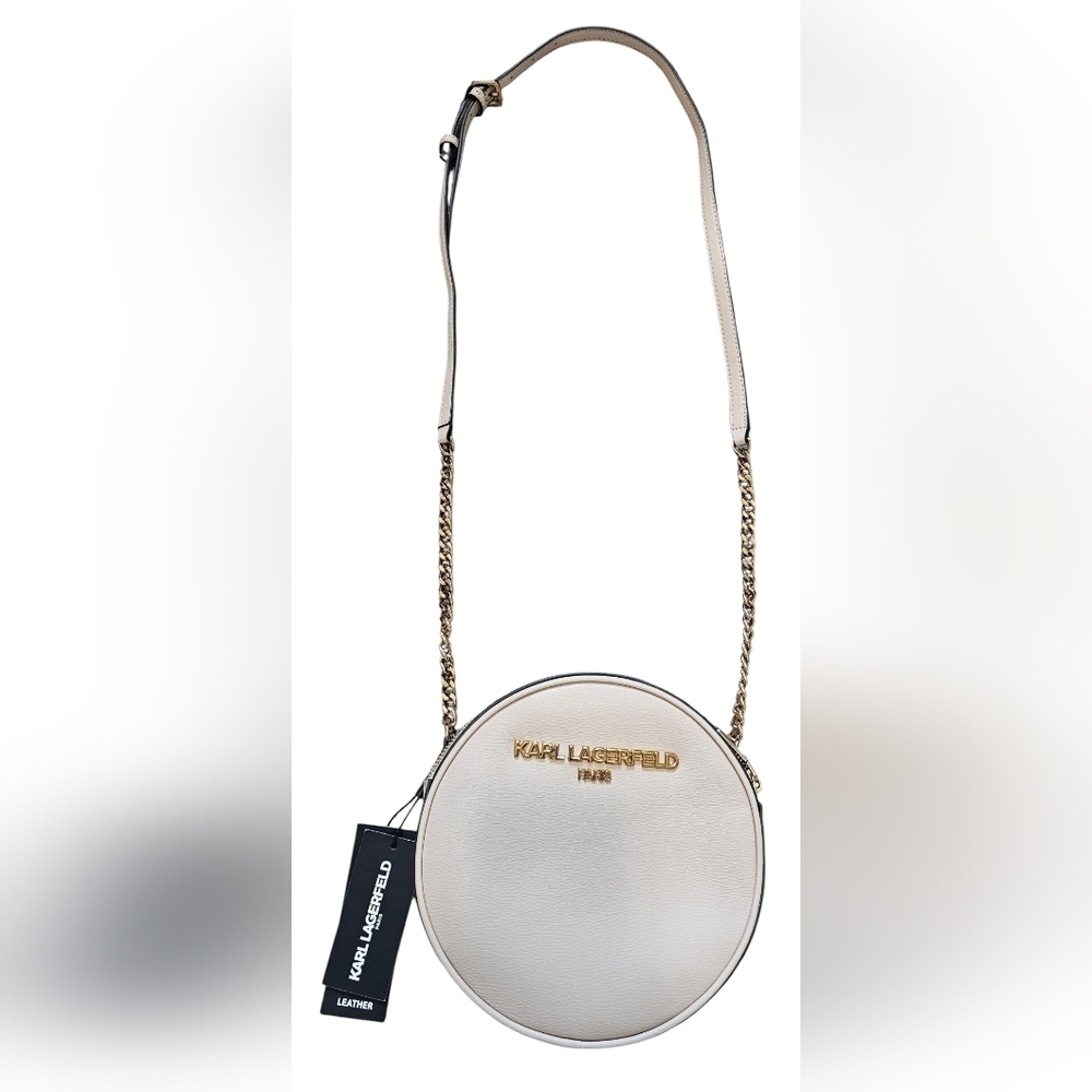 Karl Lagerfeld Paris Maybelle Round Crossbody Bag In Color Shell, New With Tags - Picture 1 of 10